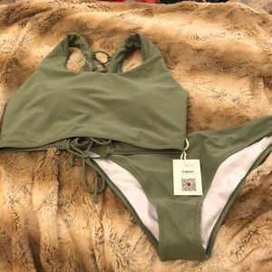 Cupshe Swim - Cupshe Matcha Moose Bikini Set Cupshe Swim - Cupshe Matcha Moose Bikini Set